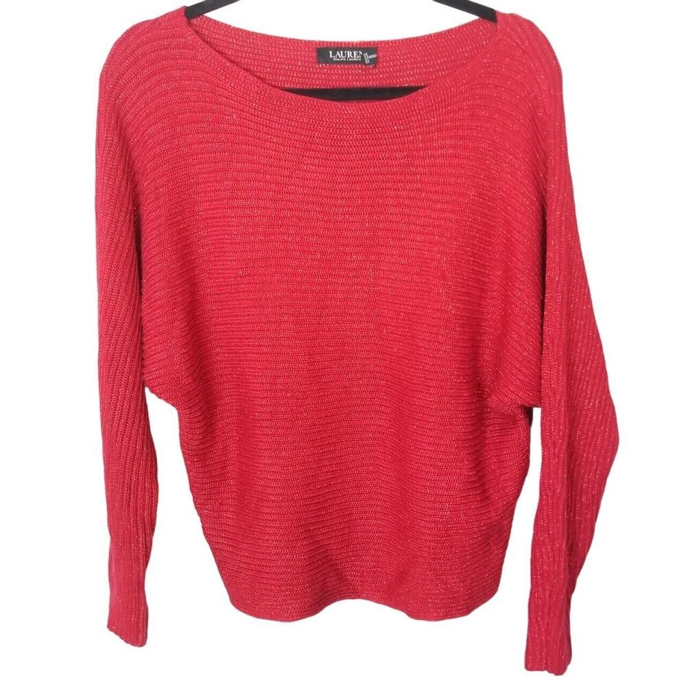 Lauren Ralph Lauren Womens Knit Sweater Size M Classic Preppy Holiday Christmas